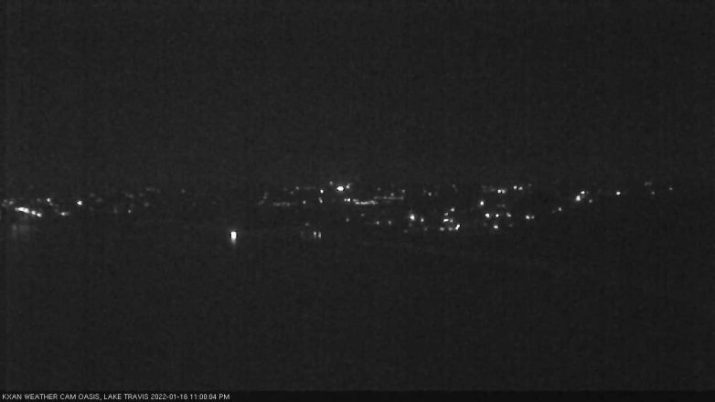 Lake Travis webcam, January 16, 2022 11:00 PM CT