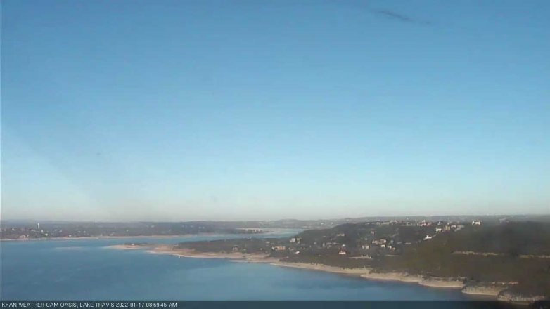 Lake Travis webcam, January 17, 2022 9:00 AM CT