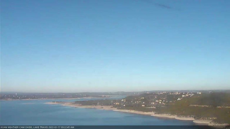 Lake Travis webcam, January 17, 2022 9:25 AM CT