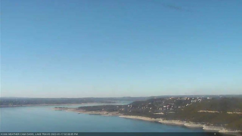 Lake Travis webcam, January 17, 2022 2:00 PM CT