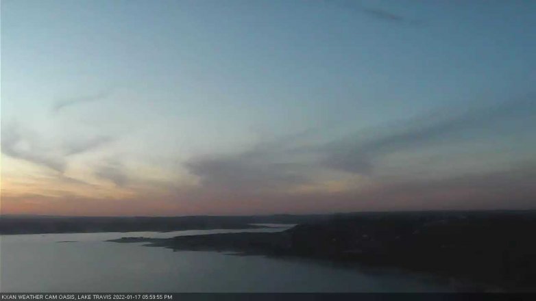 Lake Travis webcam, January 17, 2022 6:00 PM CT