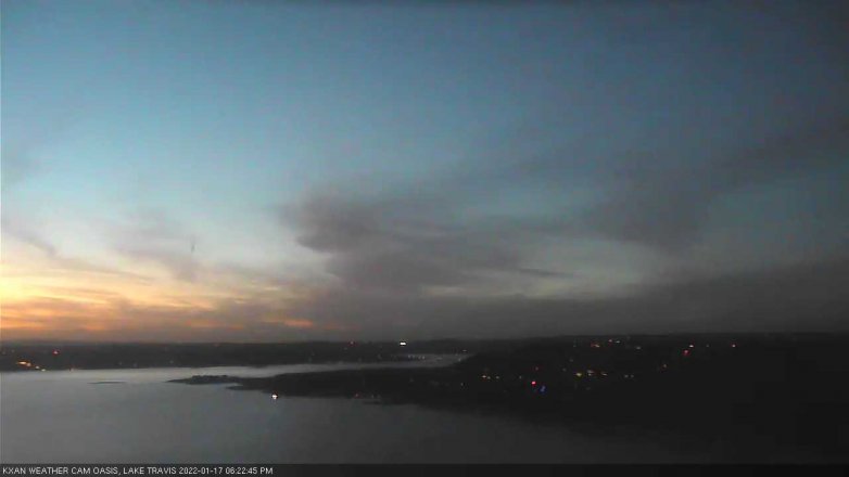 Lake Travis webcam, January 17, 2022 6:25 PM CT