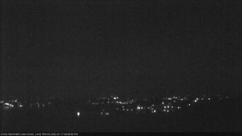 Lake Travis webcam, January 17, 2022 8:00 PM CT