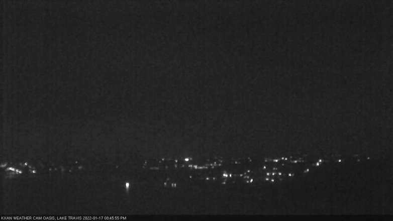 Lake Travis webcam, January 17, 2022 8:45 PM CT