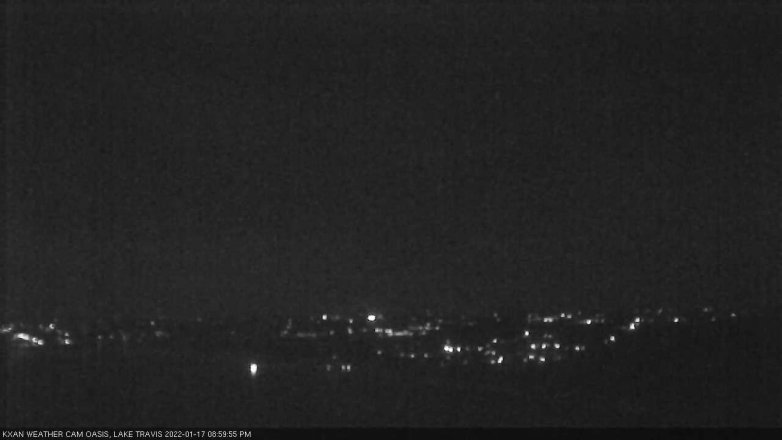 Lake Travis webcam, January 17, 2022 9:00 PM CT