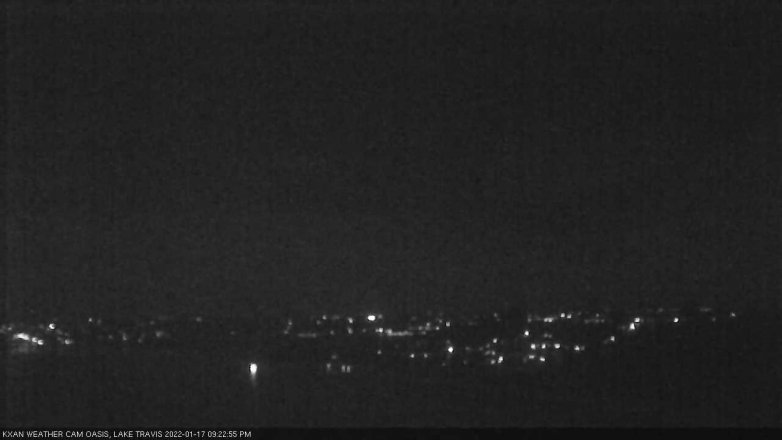 Lake Travis webcam, January 17, 2022 9:25 PM CT