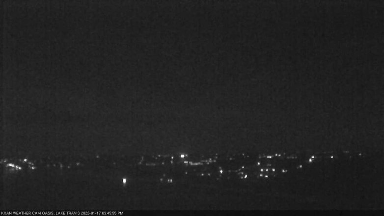 Lake Travis webcam, January 17, 2022 9:45 PM CT