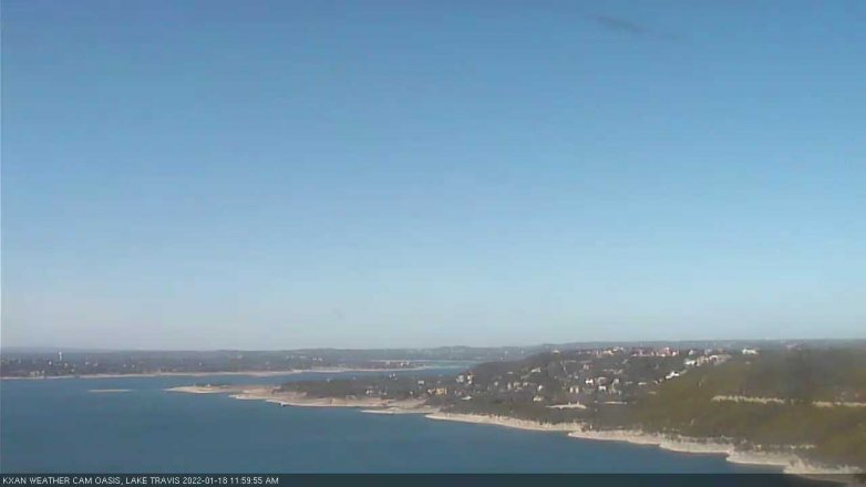 Lake Travis webcam, January 18, 2022 12:00 PM CT