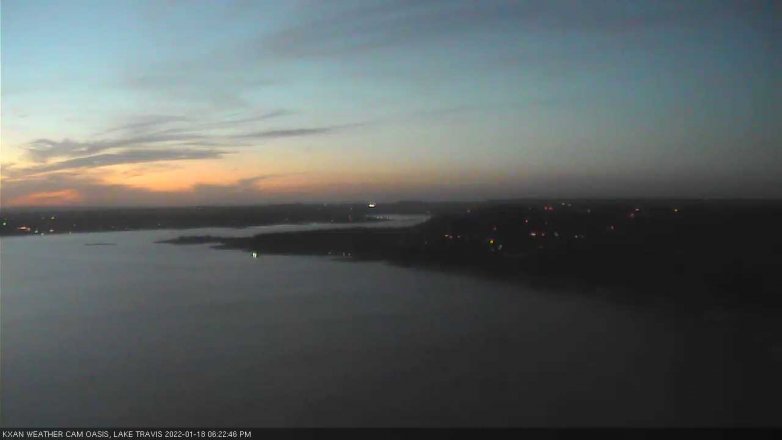 Lake Travis webcam, January 18, 2022 6:25 PM CT
