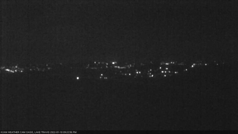 Lake Travis webcam, January 18, 2022 9:25 PM CT
