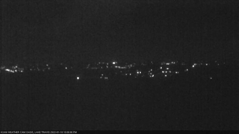 Lake Travis webcam, January 18, 2022 10:00 PM CT