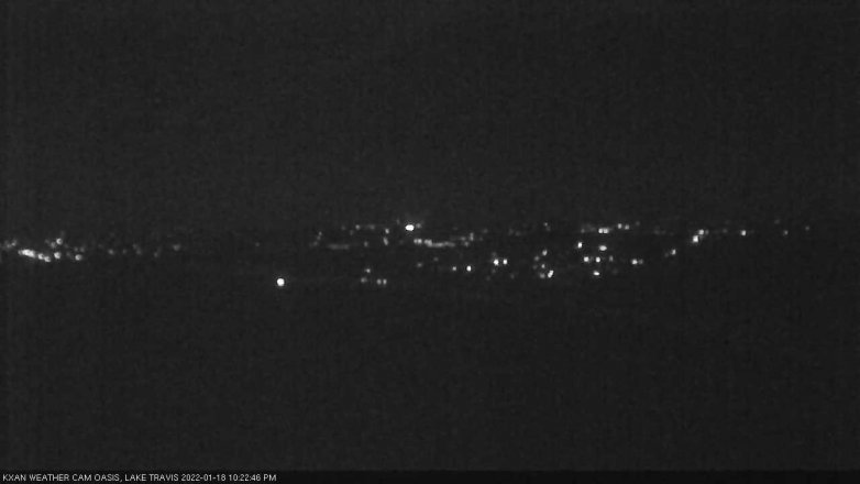 Lake Travis webcam, January 18, 2022 10:25 PM CT