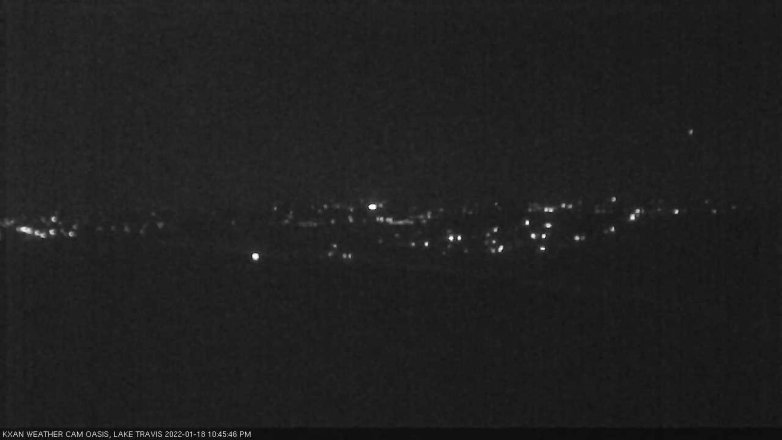 Lake Travis webcam, January 18, 2022 10:45 PM CT
