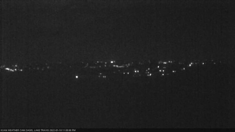 Lake Travis webcam, January 18, 2022 11:00 PM CT