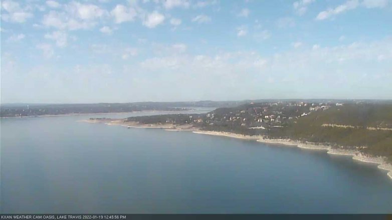 Lake Travis webcam, January 19, 2022 12:45 PM CT