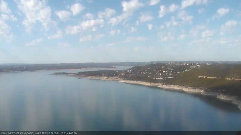 Lake Travis webcam, January 19, 2022 1:45 PM CT