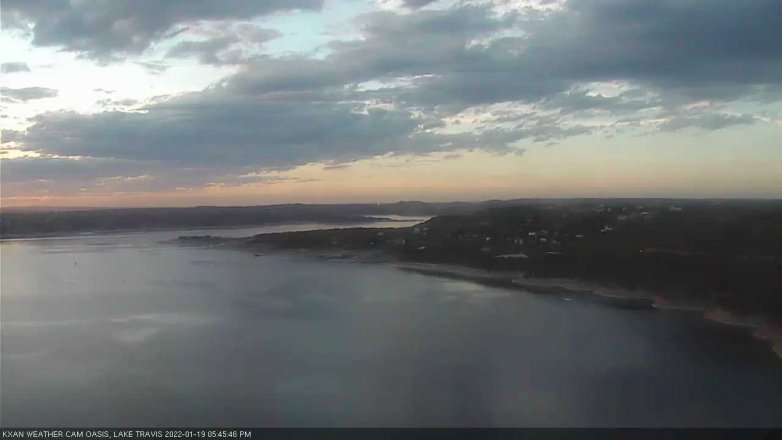 Lake Travis webcam, January 19, 2022 5:45 PM CT