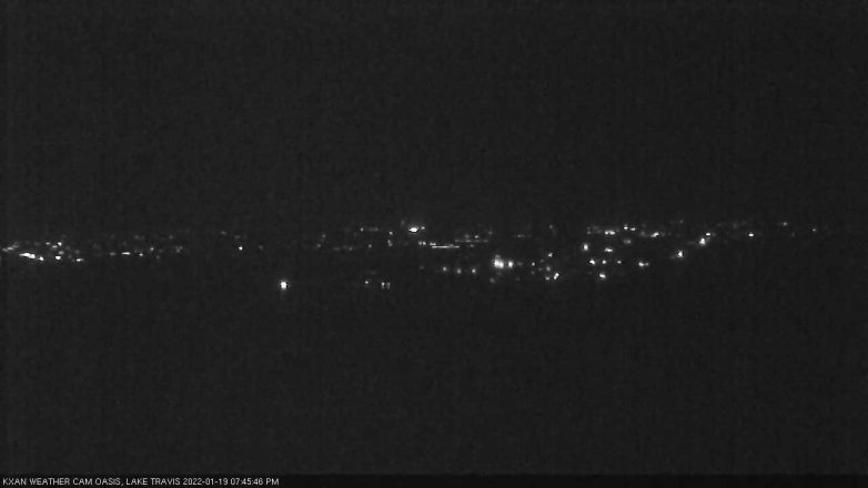 Lake Travis webcam, January 19, 2022 7:45 PM CT