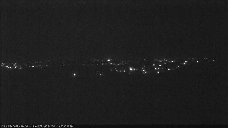 Lake Travis webcam, January 19, 2022 8:00 PM CT