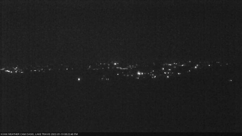 Lake Travis webcam, January 19, 2022 8:25 PM CT