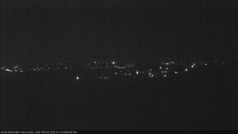 Lake Travis webcam, January 19, 2022 9:45 PM CT