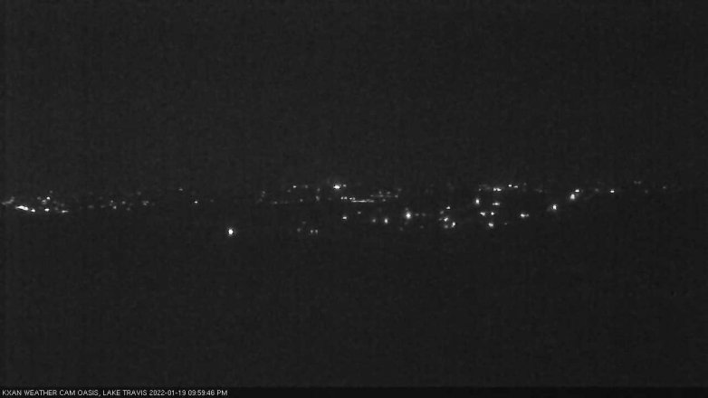 Lake Travis webcam, January 19, 2022 10:00 PM CT