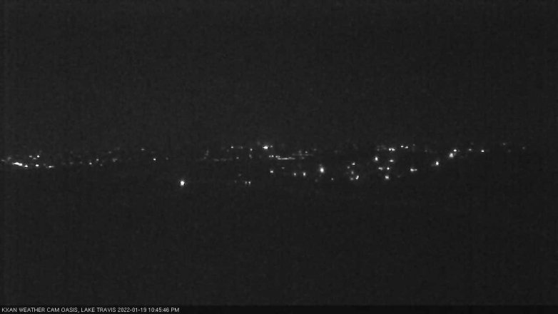 Lake Travis webcam, January 19, 2022 10:45 PM CT