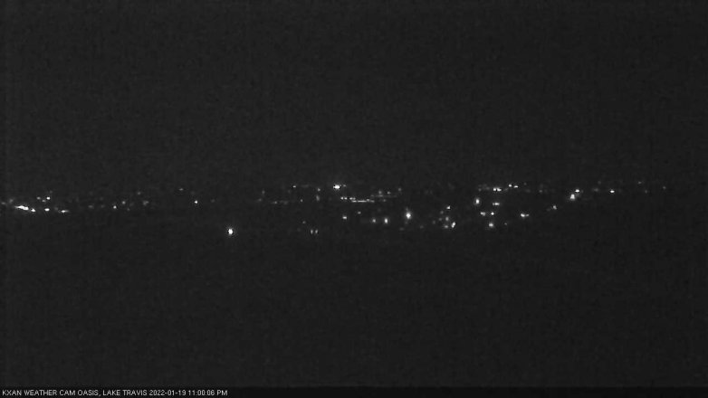 Lake Travis webcam, January 19, 2022 11:00 PM CT