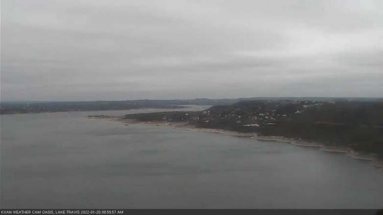 Lake Travis webcam, January 20, 2022 9:00 AM CT