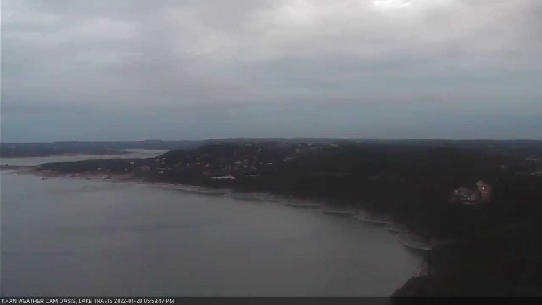 Lake Travis webcam, January 20, 2022 6:00 PM CT