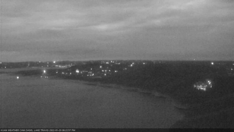 Lake Travis webcam, January 20, 2022 6:25 PM CT