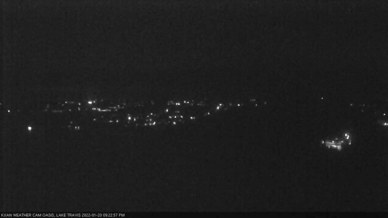 Lake Travis webcam, January 20, 2022 9:25 PM CT