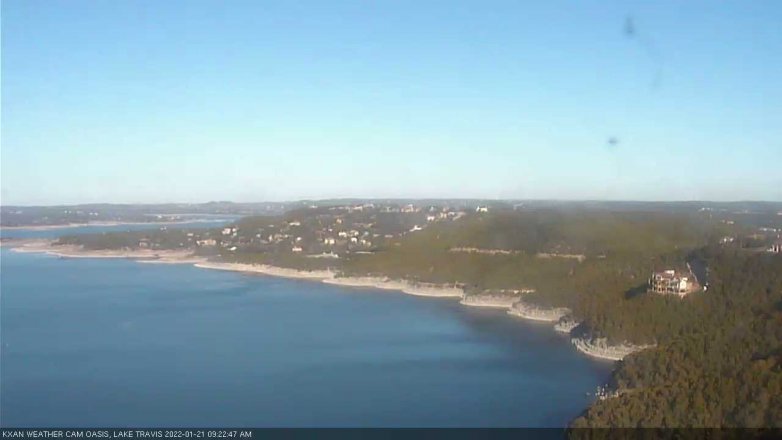 Lake Travis webcam, January 21, 2022 9:25 AM CT