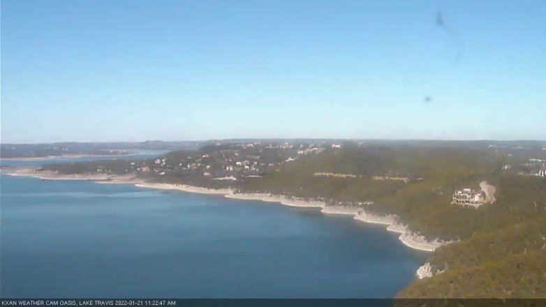 Lake Travis webcam, January 21, 2022 11:25 AM CT