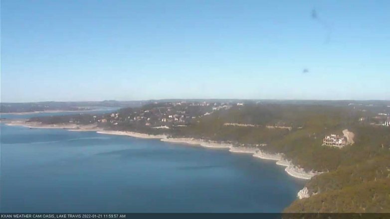 Lake Travis webcam, January 21, 2022 12:00 PM CT