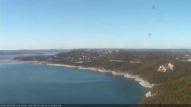 Lake Travis webcam, January 21, 2022 2:45 PM CT