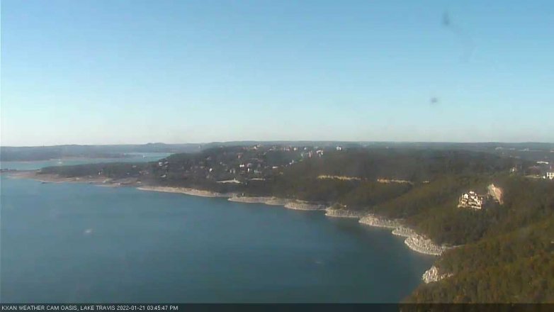 Lake Travis webcam, January 21, 2022 3:45 PM CT