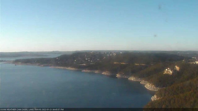 Lake Travis webcam, January 21, 2022 4:45 PM CT