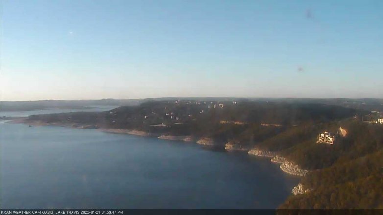 Lake Travis webcam, January 21, 2022 5:00 PM CT