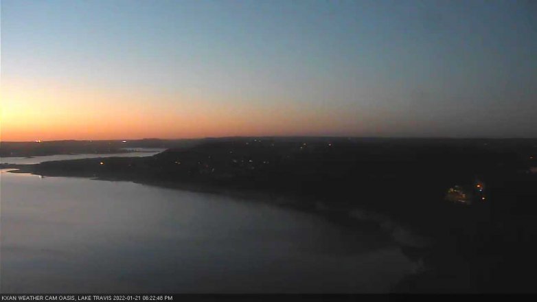 Lake Travis webcam, January 21, 2022 6:25 PM CT