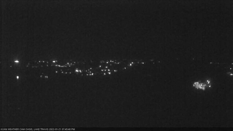 Lake Travis webcam, January 21, 2022 7:45 PM CT