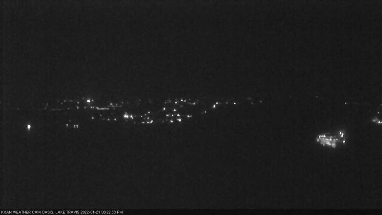 Lake Travis webcam, January 21, 2022 8:25 PM CT