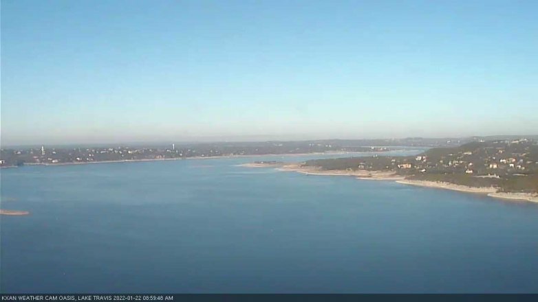 Lake Travis webcam, January 22, 2022 9:00 AM CT