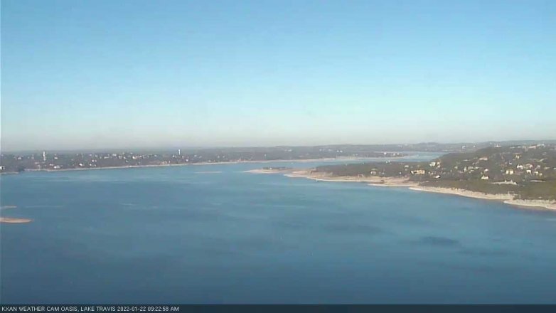 Lake Travis webcam, January 22, 2022 9:25 AM CT