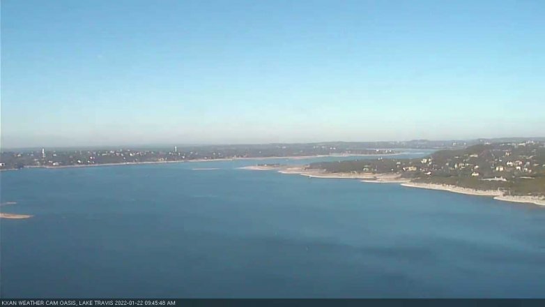 Lake Travis webcam, January 22, 2022 9:45 AM CT
