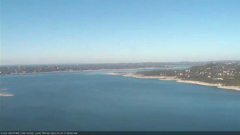 Lake Travis webcam, January 22, 2022 11:00 AM CT