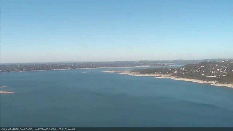 Lake Travis webcam, January 22, 2022 12:00 PM CT