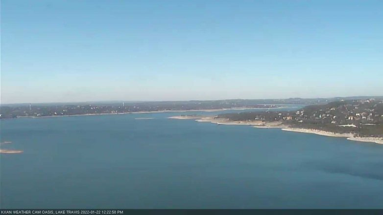Lake Travis webcam, January 22, 2022 12:25 PM CT
