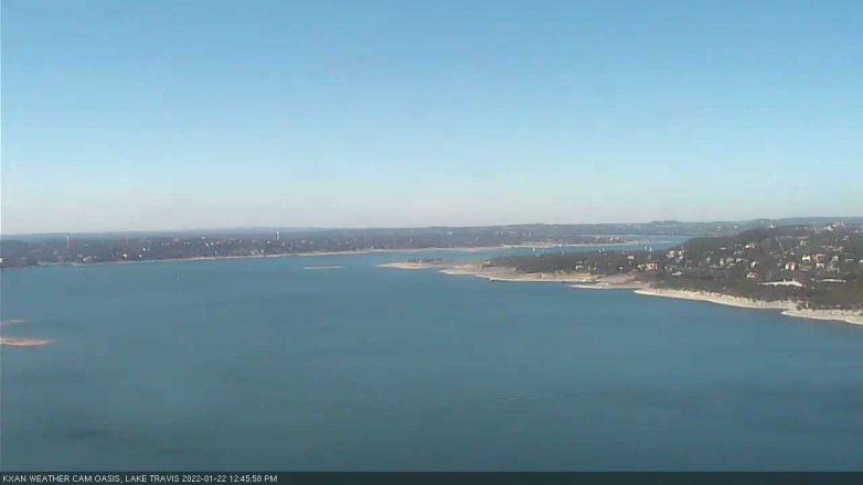 Lake Travis webcam, January 22, 2022 12:45 PM CT