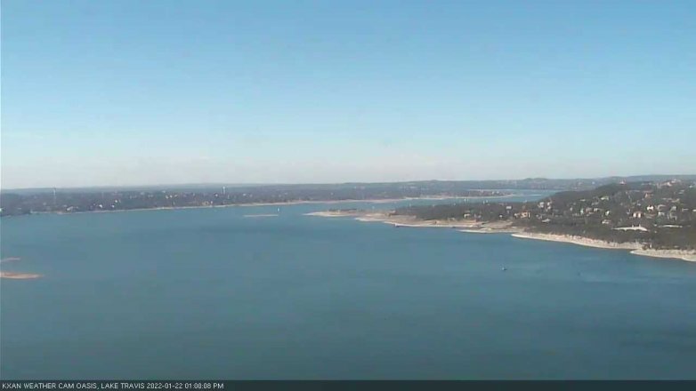 Lake Travis webcam, January 22, 2022 1:00 PM CT